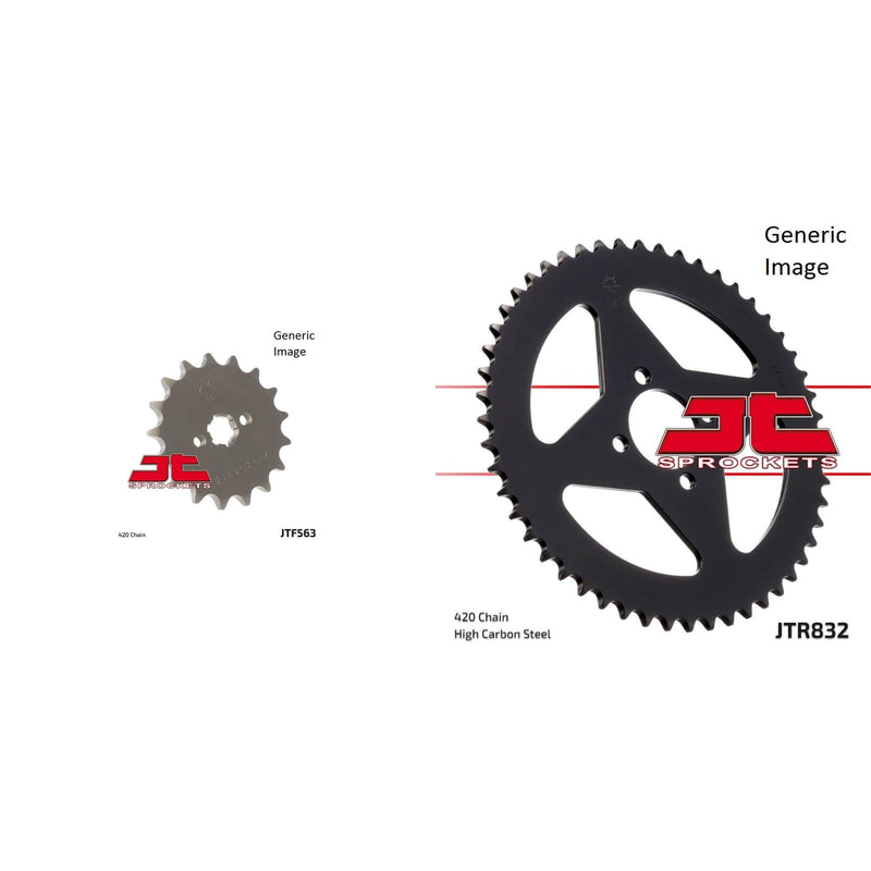 Load image into Gallery viewer, JT SPROCKETS Front and Rear Steel Sprocket Kit for OffRoad YAMAHA MX80 1980-1982