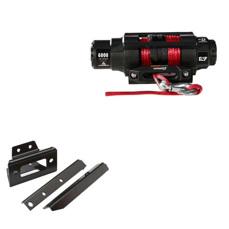 Load image into Gallery viewer, Viper 6000lbs V3 Winch Red Rope With Mount For Polaris RZR 170 2008-2014
