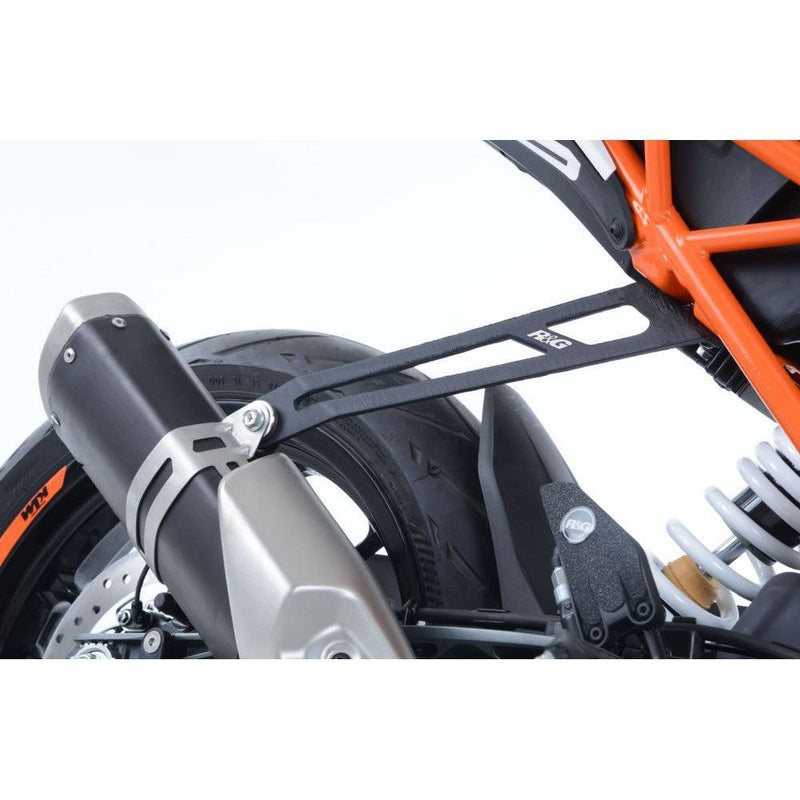 Load image into Gallery viewer, R&G Racing Black Exhaust Hanger & Blanking Plate Kit For 2020-2021 KTM 125 Duke