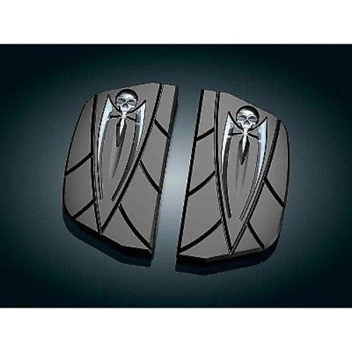 Load image into Gallery viewer, KURYAKYN CHRME ZOMBIE FLOORBOARD COVERS 1986-2017 HARLEY PASSENGER D BOARDS 4572