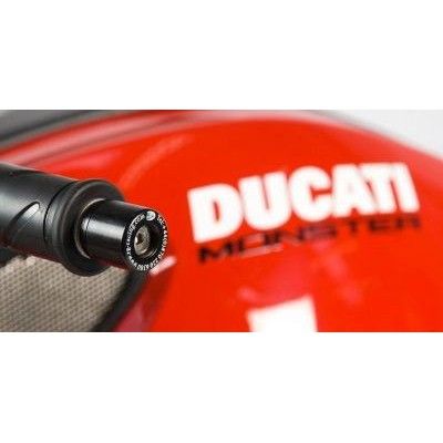 Load image into Gallery viewer, R&G Racing Black Bar End Sliders For 2009-2011 Ducati Monster 1100