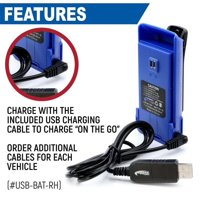 Load image into Gallery viewer, Rugged Radios BUNDLE - R1 Handheld Radio with Long Range Antenna and High Capacity Battery R1-BUNDLE