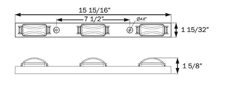 Load image into Gallery viewer, 16" Red Sealed LED Identification Light Bar for Over 80" Trailer Applications
