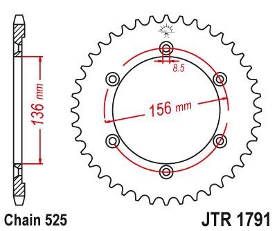 Load image into Gallery viewer, JT Sprockets Rear Steel Sprocket 42 Tooth 42T 525 Chain JTR1791.42