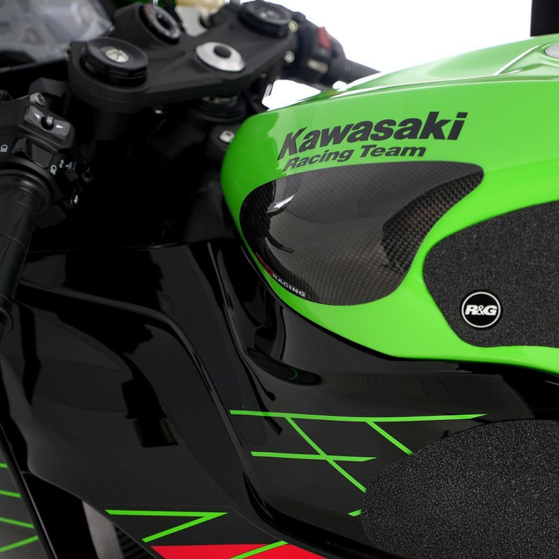 Load image into Gallery viewer, R&G Racing Carbon Fibre Tank Sliders For 2008-2009 Kawasaki Ninja ZX10R ZX1000E