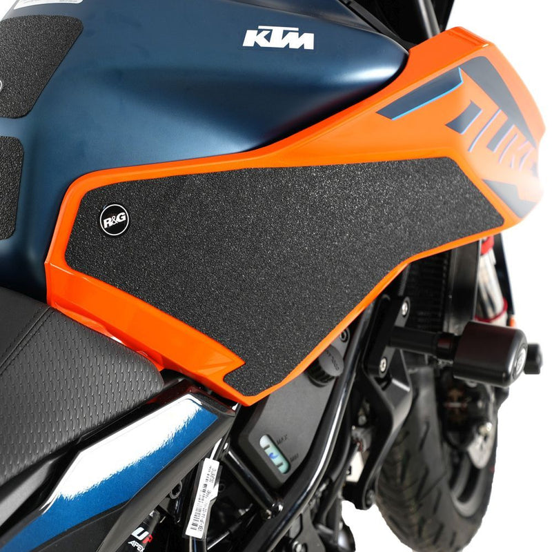 Load image into Gallery viewer, R&G Racing Black Tank Traction Grips For 2024 KTM 125 Duke