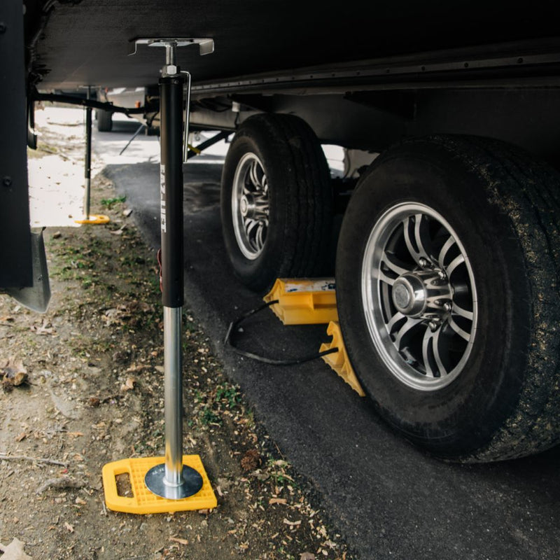 Load image into Gallery viewer, Camco RV Stabilizer Jack Pads - 6 3/16" x 6 3/16" Support Area - 4-Pack - Yellow - Made in the USA