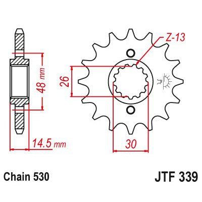 Load image into Gallery viewer, JT Sprockets Front Steel Countershaft Sprocket 16 Tooth 16T 530 Chain JTF339.16