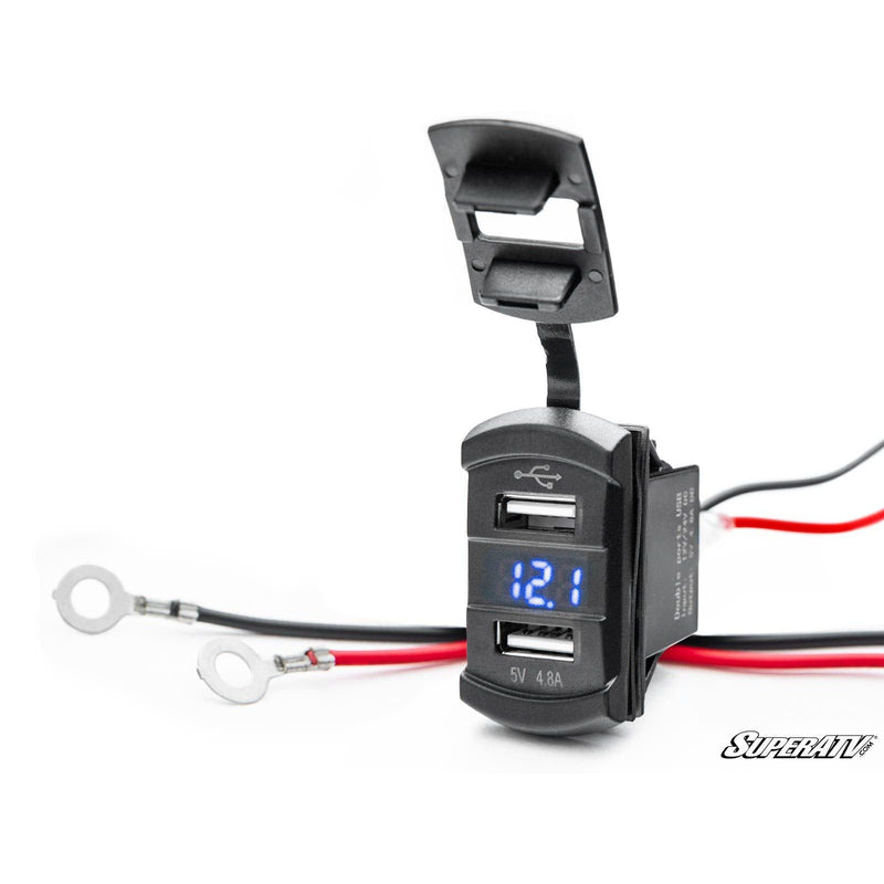 Load image into Gallery viewer, SuperATV 12 V UTV Voltmeter and Dual USB Charger RS-U-001