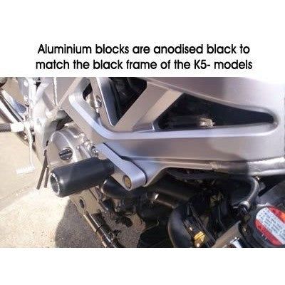 Load image into Gallery viewer, R&G Racing Black Classic Style Crash Protectors For 2005-2012 Suzuki SV650 Bikini
