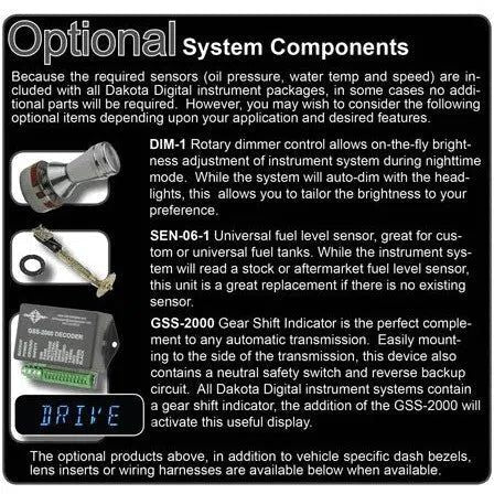 Load image into Gallery viewer, Dakota Digital 1973-1977 Chevrolet Malibu/Monte Carlo/El Camino/GMC Sprint VHX Black White Display Gauge Kit VHX-73C-CVL-K-W