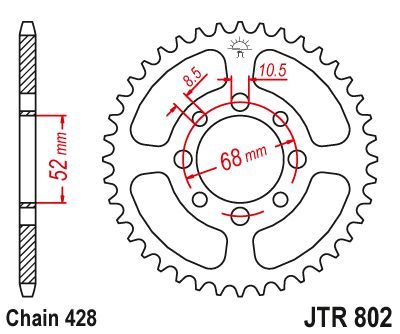 Load image into Gallery viewer, JT Sprockets Rear Steel Sprocket 34 Tooth 34T 428 Chain JTR802.34
