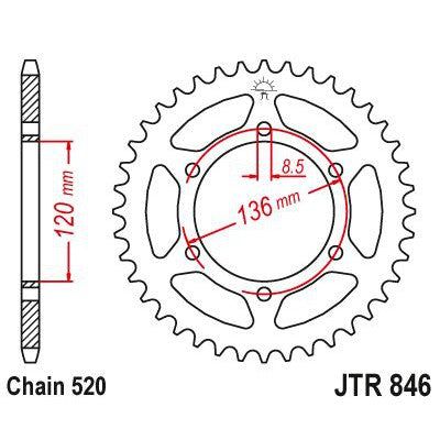 Load image into Gallery viewer, JT Sprockets Rear Steel Sprocket 40 Tooth 40T 520 Chain JTR846.40