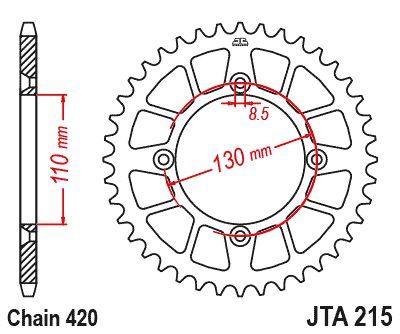 Load image into Gallery viewer, JT Sprockets Rear Racelite Aluminum Race Sprocket Red 48 Tooth 48T 420 Chain
