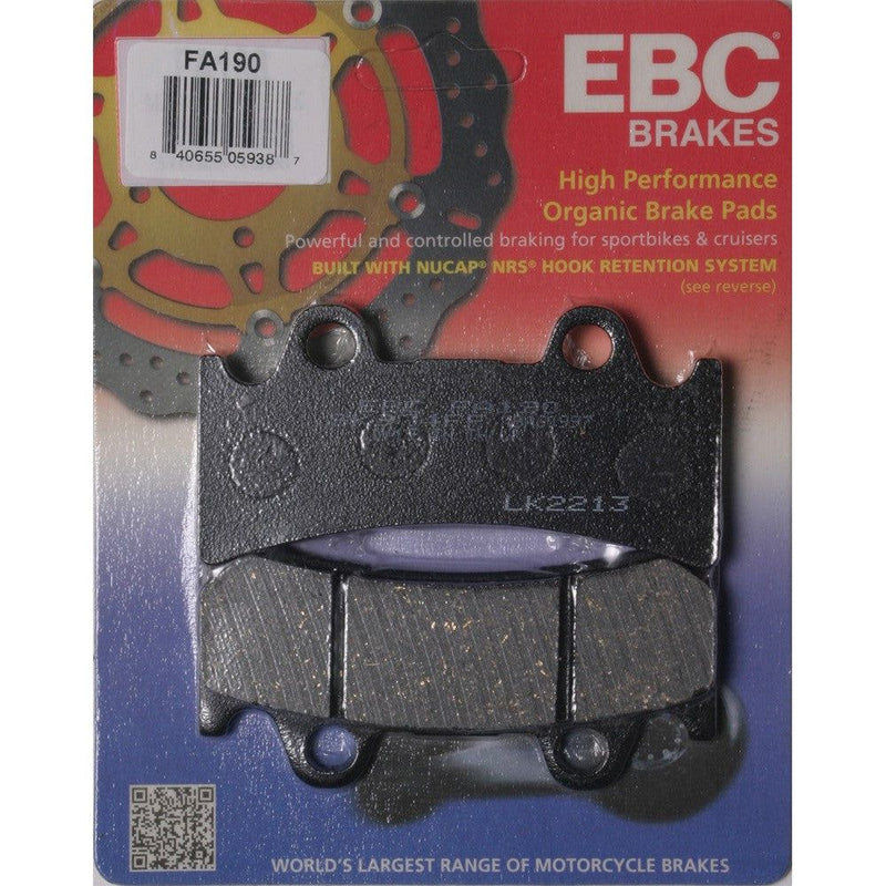 Load image into Gallery viewer, EBC 1 Pair Premium SFA Organic OE Replacement Brake Pads MPN FA190