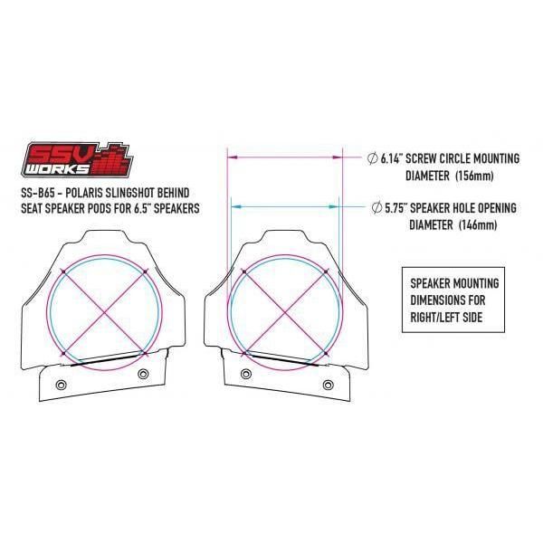Load image into Gallery viewer, SSV Works Behind Seat 6.5" Unloaded Speaker Pods For Polaris Slingshot 2015-2021