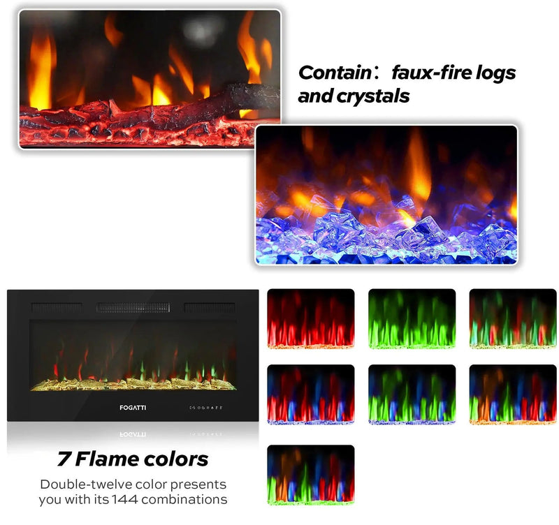 Load image into Gallery viewer, Fogatti 36 Inches RV Electric Fireplace