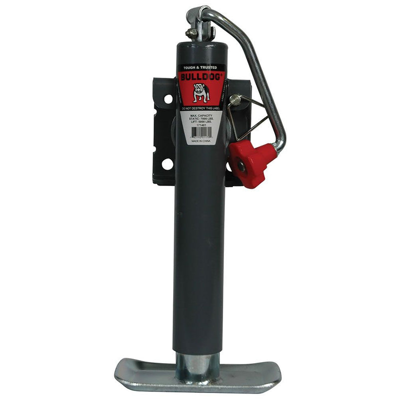 Load image into Gallery viewer, Bulldog Round Trailer Jack, Side Mount, 5,000 lbs. Lift Capacity, Top Wind, Weld-On, 10 in. Travel