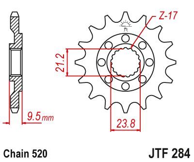 Load image into Gallery viewer, JT Sprockets Front Steel Countershaft Sprocket SC 13 Tooth 13T 520 Chain