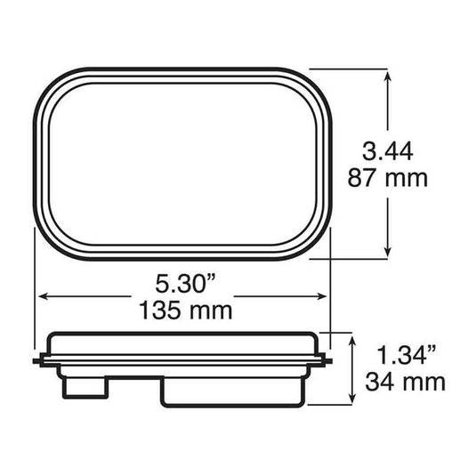 Rectangular LED Rear Direction Indicator Lamp - Amber