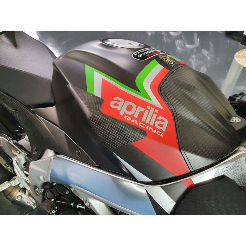 Load image into Gallery viewer, R&G Racing Carbon Fibre Tank Sliders For 2019-2020 Aprilia RSV4 1100 Factory