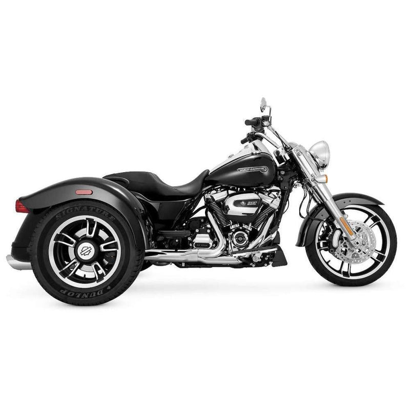 Load image into Gallery viewer, Vance And Hines Twin Slash Muffler 4in Round Slip On Exhaust Chrome With Fuelpak FP4