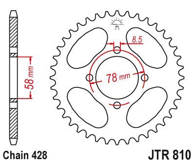 Load image into Gallery viewer, JT Sprockets Rear Steel Sprocket 42 Tooth 42T 428 Chain JTR810.42