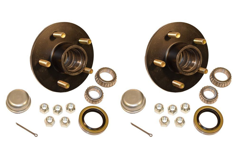 Load image into Gallery viewer, Trailer Hub Kit (H-1000-PR) 5 Bolt on 4-1/2 Inch Circle with 1-3/8" & 1-1/16" I.D. Bearings - One Pair