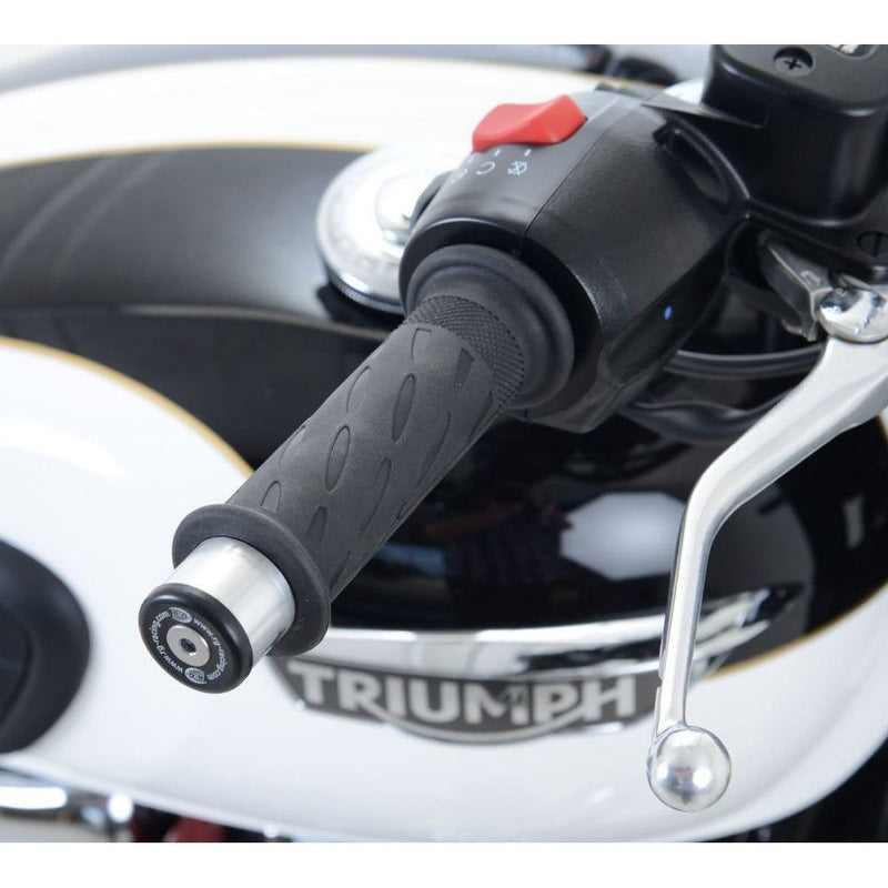 Load image into Gallery viewer, R&G Racing Black Bar End Sliders For 2017-2020 Triumph Bonneville Bobber