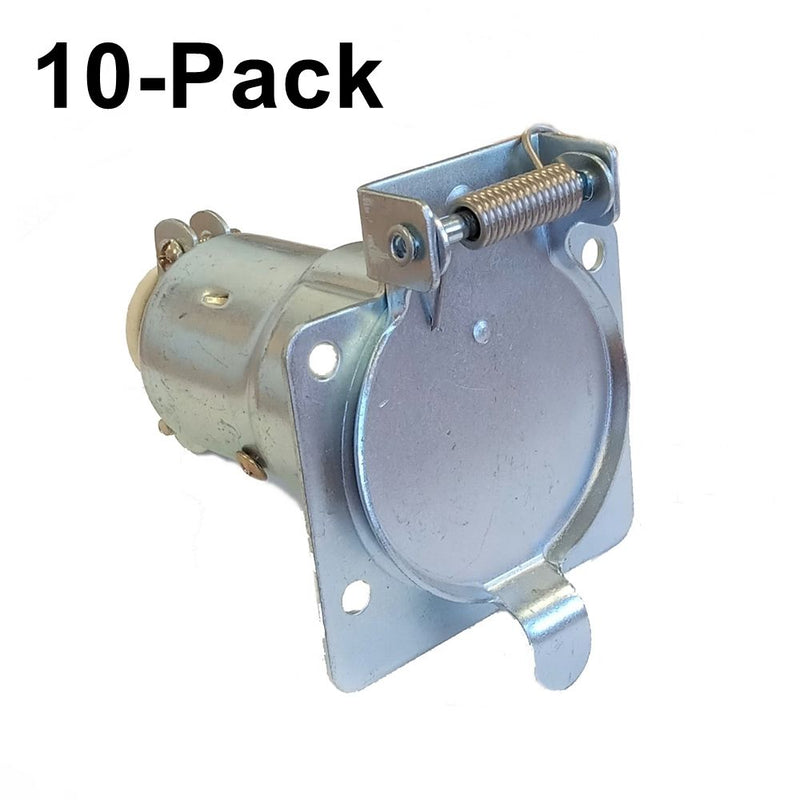 Load image into Gallery viewer, 7-Way RV Style Flat Blade Metal Car End Socket - 10 Pack