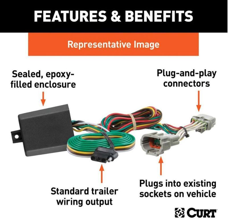Load image into Gallery viewer, T-Connector Custom Wiring Harness, 4-Way Flat Output fits 2011-2017 Jeep Compass (Old body style) (No PHEV)