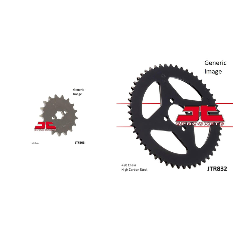 Load image into Gallery viewer, JT SPROCKETS Front and Rear Steel Sprocket Kit for OffRoad YAMAHA MX80 1980-1982
