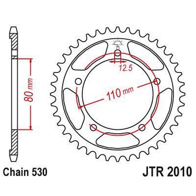Load image into Gallery viewer, JT Sprockets Rear Steel Sprocket 44 Tooth 44T 530 Chain JTR2010.44