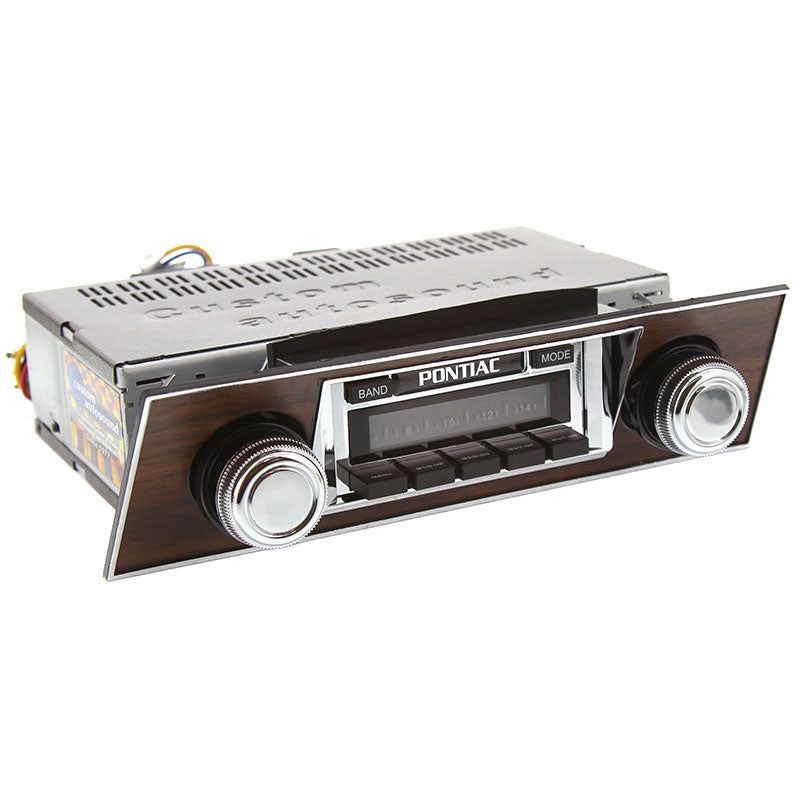 Load image into Gallery viewer, Custom Autosound 1967 Firebird Classic Car Stereo With Walnut Bezel CAM-CAF-630