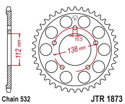 Load image into Gallery viewer, JT Sprockets Rear Steel Sprocket 48 Tooth 48T 532 Chain JTR1873.48