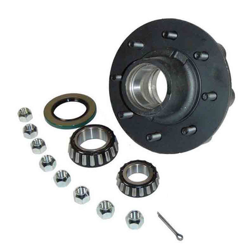 Load image into Gallery viewer, Trailer Hub Assembly 8 on 6-1/2" Bolt Circle, 3,500lb Capacity for 1-3/4" To 1-1/4" Tapered Spindle (H-1208-04-EZ) W/ EZ Lube Cap