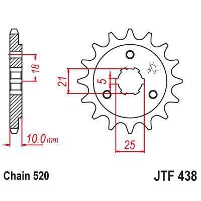 Load image into Gallery viewer, JT Sprockets Front Steel Sprocket 15 Tooth 15T 520 Chain JTF438.15