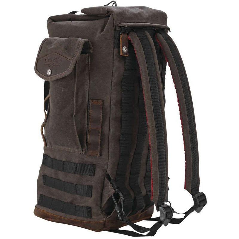 Load image into Gallery viewer, Burly Brand Voyager Sissy Bar Backpack Dark Oak - B15-1013D