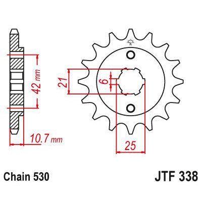 Load image into Gallery viewer, JT Sprockets Front Steel Countershaft Sprocket 17 Tooth 17T 530 Chain JTF338.17