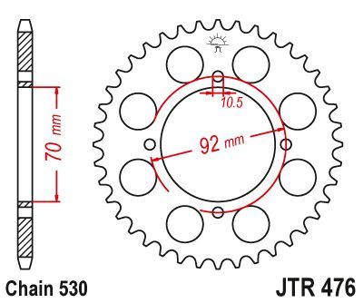 Load image into Gallery viewer, JT Sprockets Rear Steel Sprocket 45 Tooth 45T 530 Chain JTR476.45