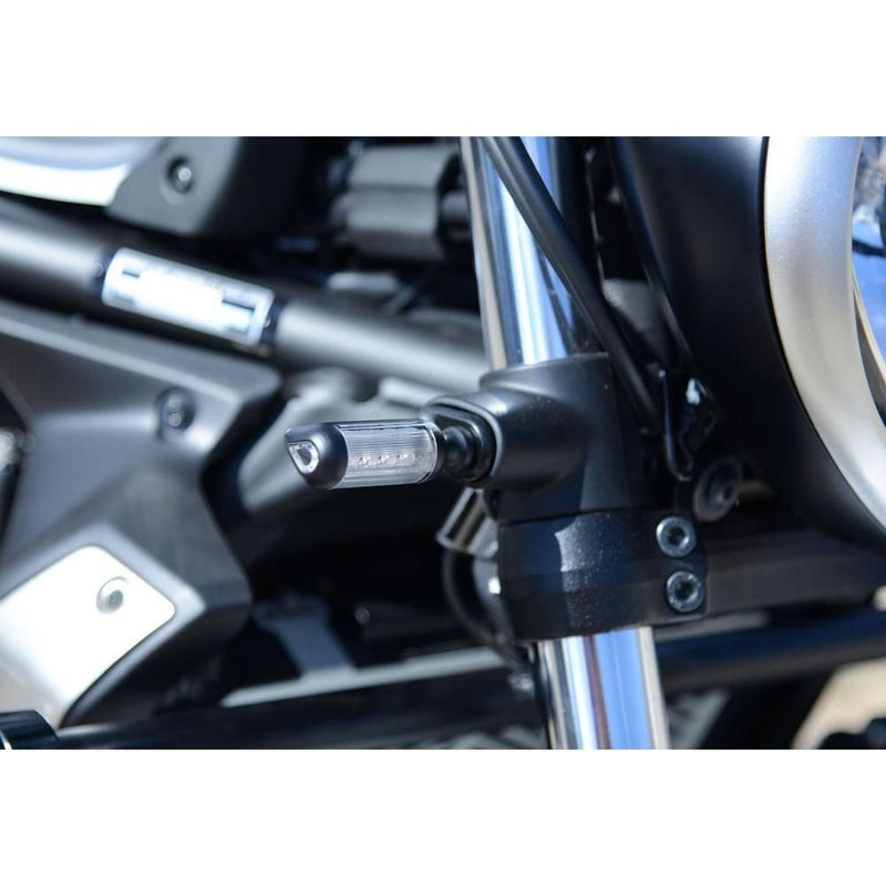 Load image into Gallery viewer, R&G Racing Black Front Indicator Adapter Kit FAP0012BK