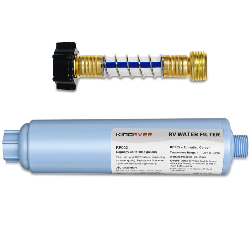 Load image into Gallery viewer, RV Camper Inline Water Filter Reduce Chlorine Camping Water Hose Filter