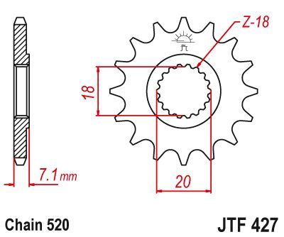 Load image into Gallery viewer, JT Sprockets Front Steel Countershaft Sprocket 13 Tooth 13T 520 Chain JTF427.13