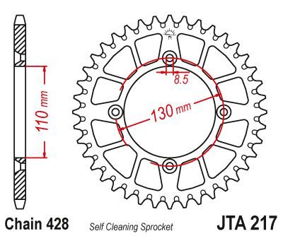 Load image into Gallery viewer, JT Sprockets Rear Racelite Aluminum Race Sprocket 55 Tooth 55T 428 Chain