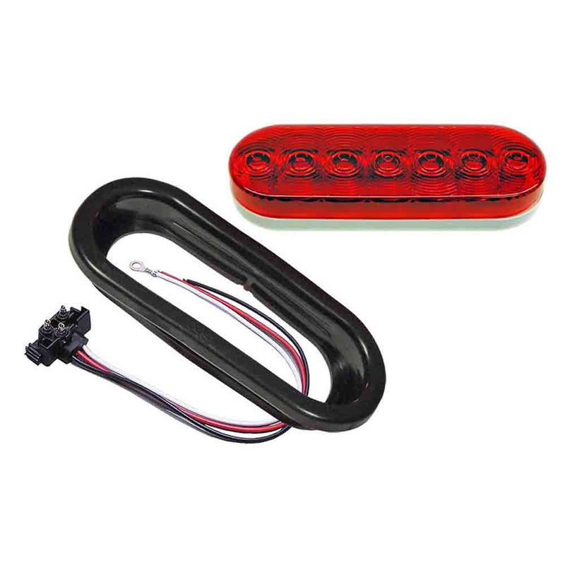 Load image into Gallery viewer, Peterson LED Stop/Turn/Tail, Oval, Grommet-Mount, 6.5X2.25, Red Tail Light Kit with Grommet and Plug