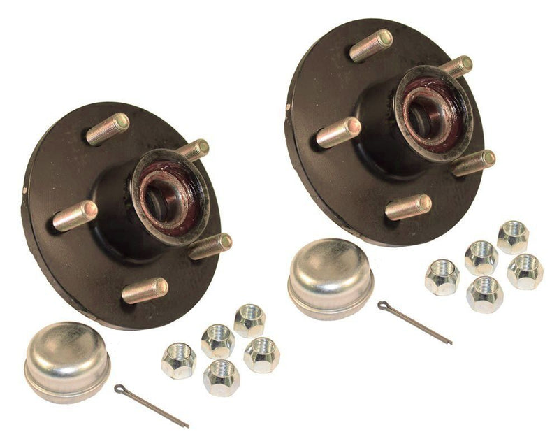 Load image into Gallery viewer, Pre-Grease-Packed Trailer Hub Assembly - 5 On 4-1/2" Bolt Circle, 1,750 lbs. Capacity For 1-3/8" To 1-1/16" tapered spindles - One Pair