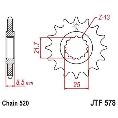 Load image into Gallery viewer, JT Sprockets Front Steel Countershaft Sprocket 15 Tooth 15T 520 Chain JTF578.15