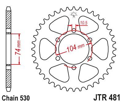 Load image into Gallery viewer, JT Sprockets Rear Steel Sprocket 45 Tooth 45T 530 Chain JTR481.45