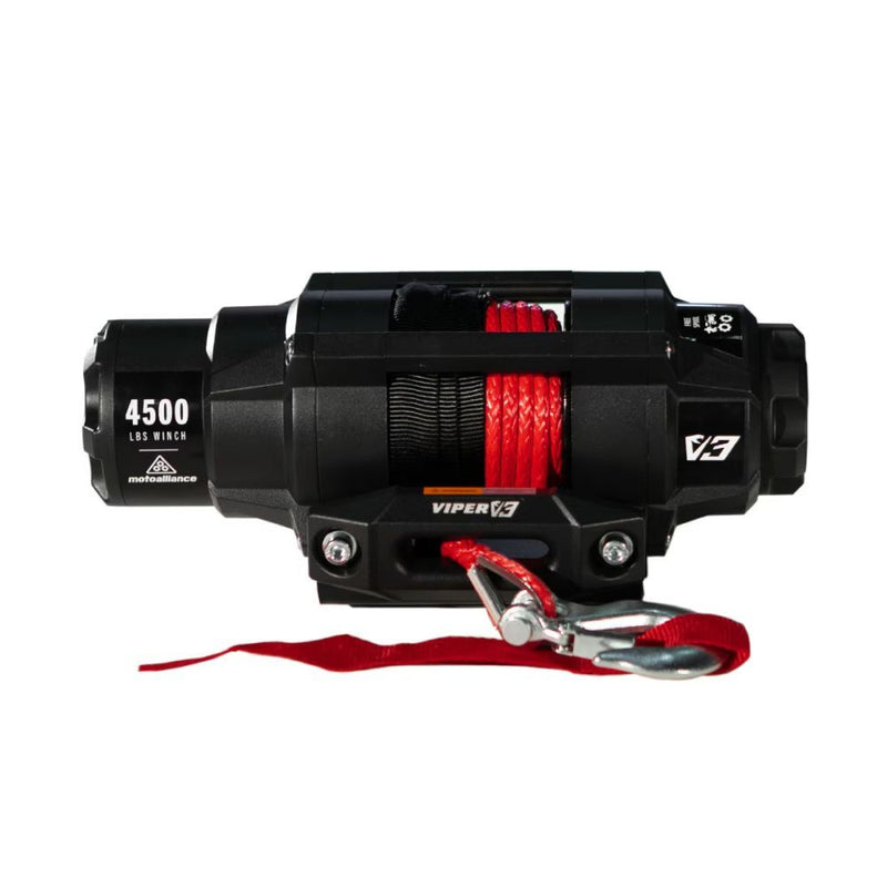 Load image into Gallery viewer, Viper 4500lbs V3 Winch Red Rope With Mount For Polaris Ranger Crew 570 Round Tube Roll Cage 2016-2021