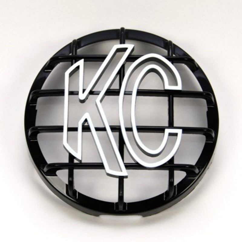 Load image into Gallery viewer, KC HiLiTES 6" Stone Guard - ABS Plastic - Black / White KC Logo 7210